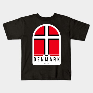 Denmark Flag Sticker, For Denmark Lovers Kids T-Shirt